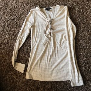 Long sleeve crisscross front